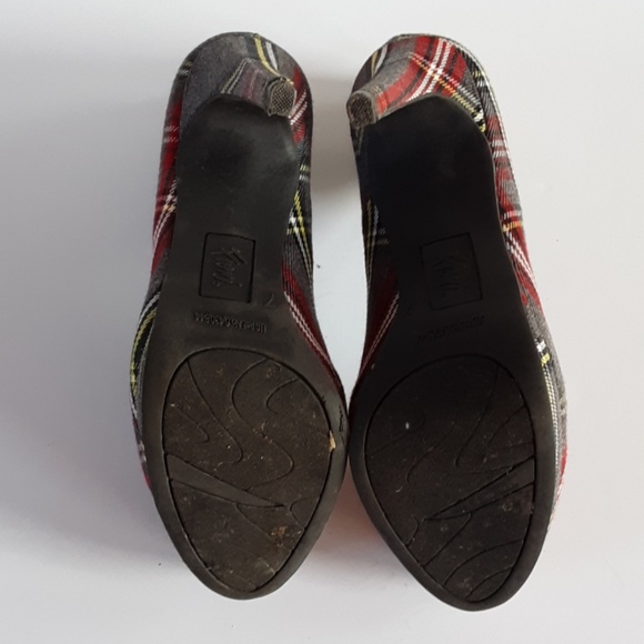 Fioni gray plaid platform heels - Picture 5 of 8